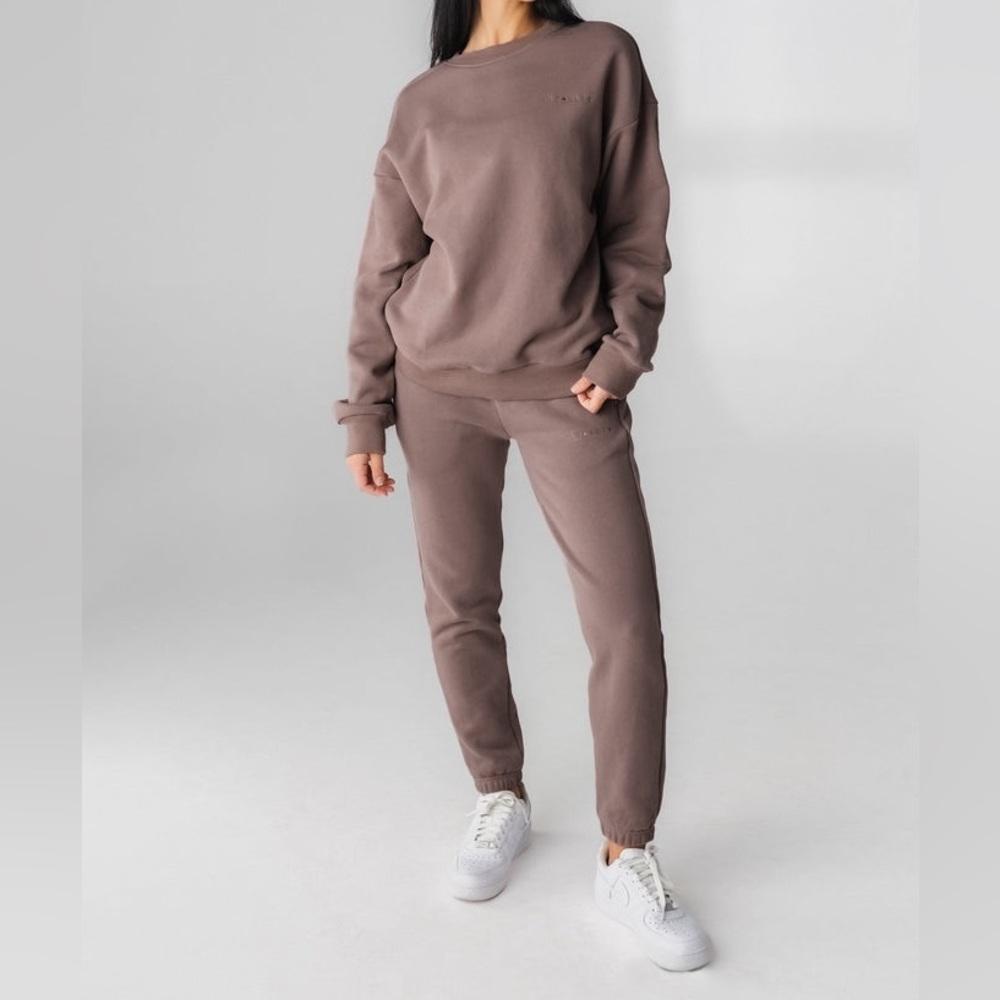 Vitality cozy crew and jogger set in stone